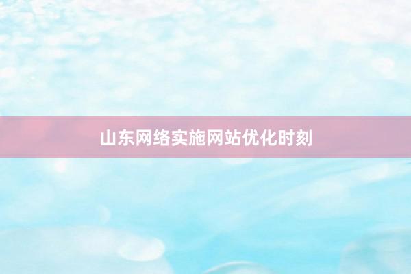 山东网络实施网站优化时刻